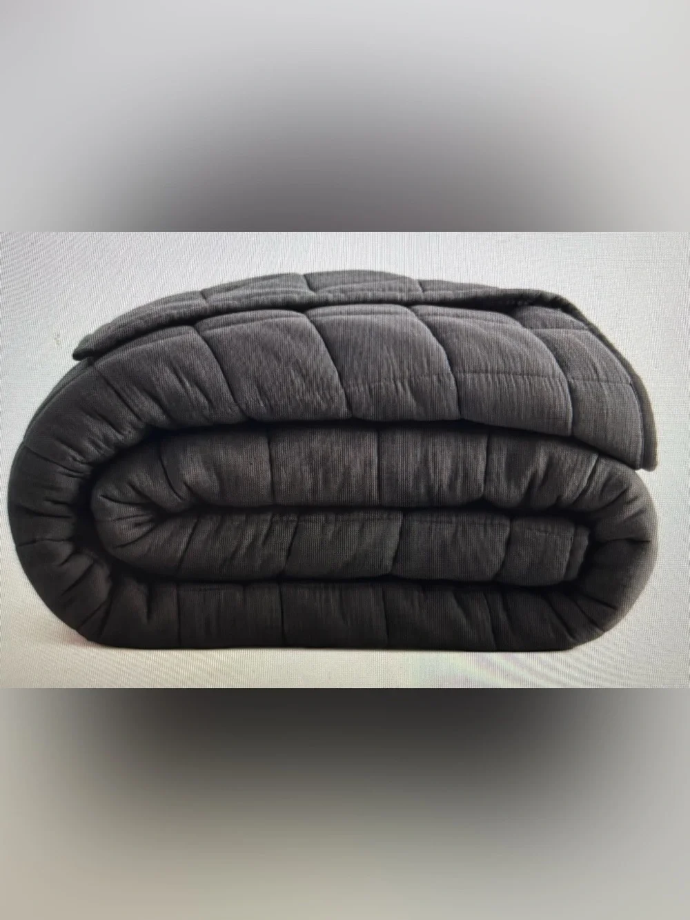 Quince Organic Cotton Gauze Box Quilt - Dark Gray - King/Cal King